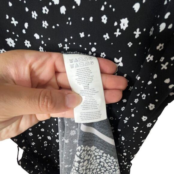 Michael Kors Nora Print Border Maxi Dress Sz XS Floral Wrap Tie Sleeveless - Picture 11 of 14